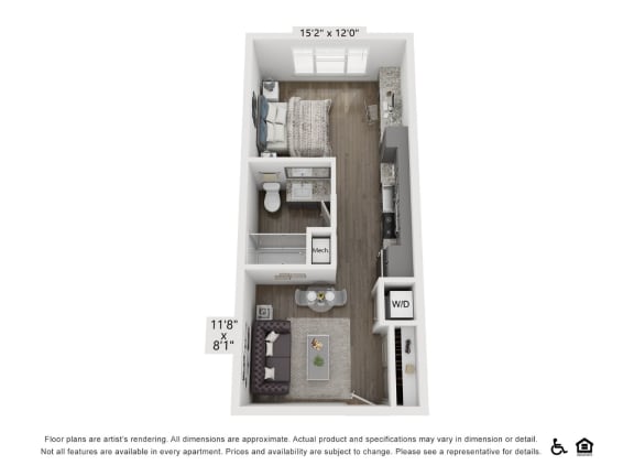 a 1 bedroom floor plan  villas at spring creek