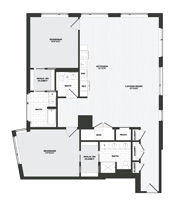 A black and white image of a house floor plan.