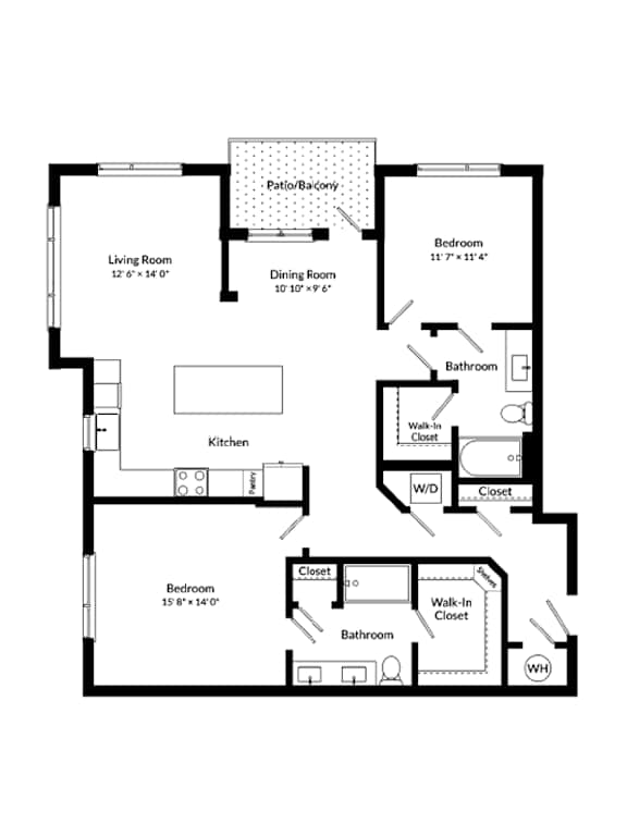 A black and white image of a house floor plan.