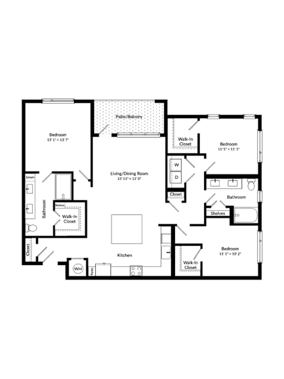 A black and white image of a house floor plan.