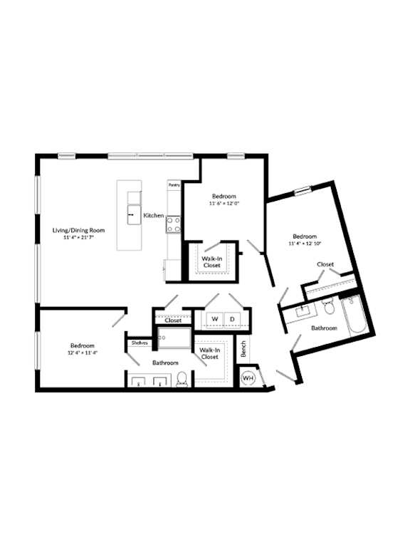 A black and white image of a house floor plan.
