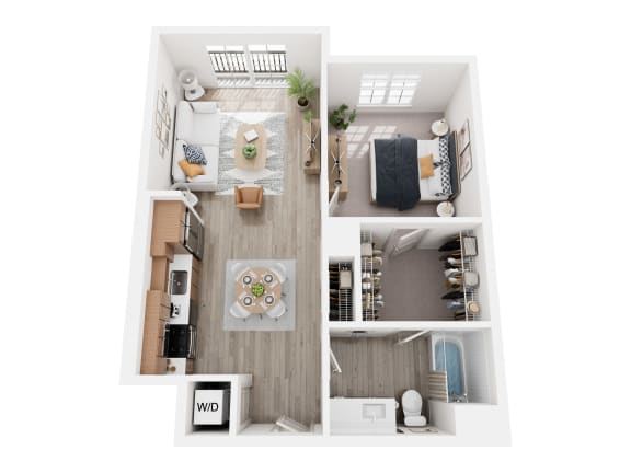 a 1 bedroom floor plan  woodland commons apartments
