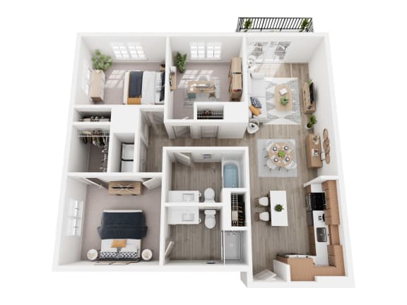 a 2 bedroom192 sq ft floor plan