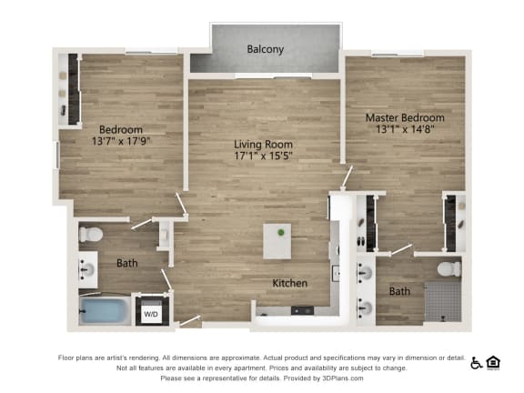 2 bedroom 2 bath 1317 SF