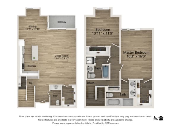 two bedroom three bath  townhome 2320 SF