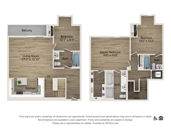 three bedroom three bath townhome