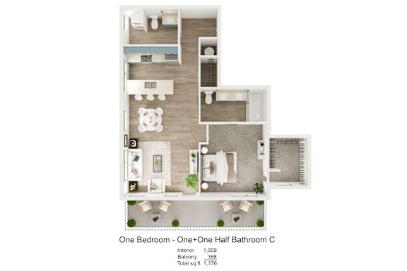 bedroom floor plan | luxury apartments in towson md | the southerly