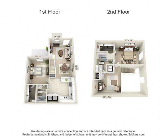 Floor Plan  2 Bed/2 Bath A