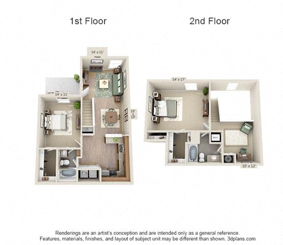 Floor Plan  2 Bed/2 Bath B
