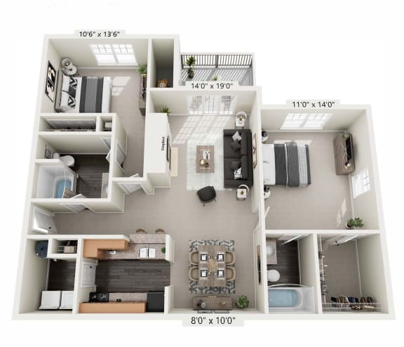 a floor plan of a home with a bedroom and a living room
