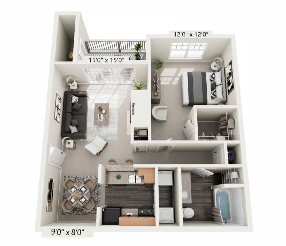 a 2 bedroom192 sqft floor plan  studio