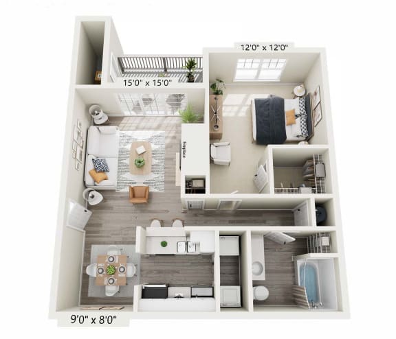 Floor Plan  a 3d floor plan of a home with a bedroom