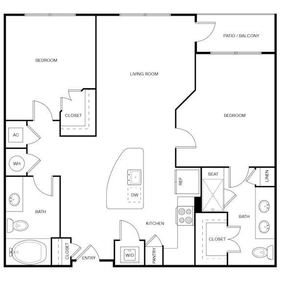 A black and white image of a floor plan for a house.