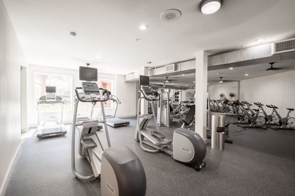 a gym with weights and other exercise equipment