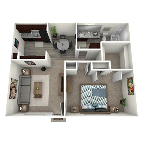 a floor plan with a bathroom and a living room