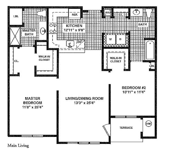 A black and white image of a floor plan for a house.