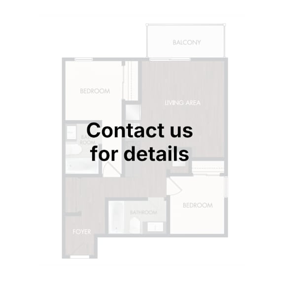 A diagram of a house layout with a foyer, living area, and two bedrooms.