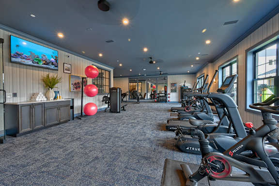 A Gym with Exercise Bikes at Fairmont Apartments, Ohio, 43081