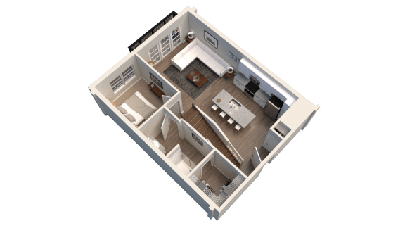 one of the bedrooms in this apartment is a bedroom and a bathroom at Kendall Park Too, Columbus, 43220