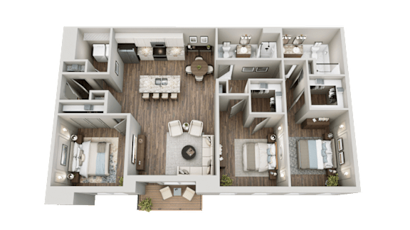 Floor Plan  D Floorplan at Alamira Apartments, Columbus, OH, 43204