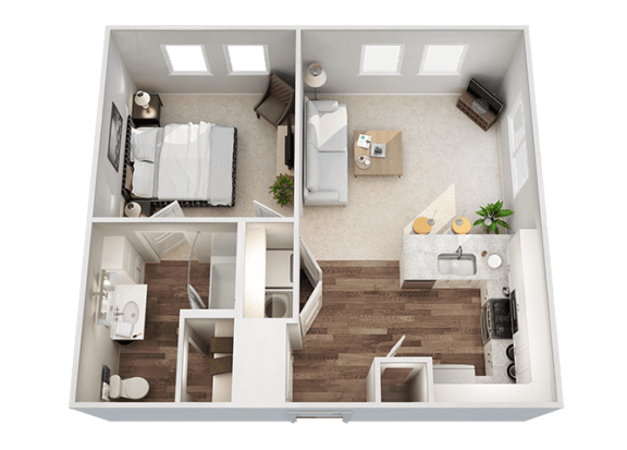 1 Bed 1 Bath M Floor Plan at Kendall Park Apartments , Ohio, 43220