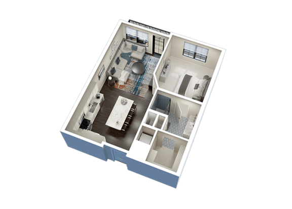 1 Bed 1 Bath A Floor Plan at Fairfax, Grandview, 43212