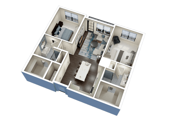 2 Bed 2 Bath B Floor Plan at Fairfax, Grandview