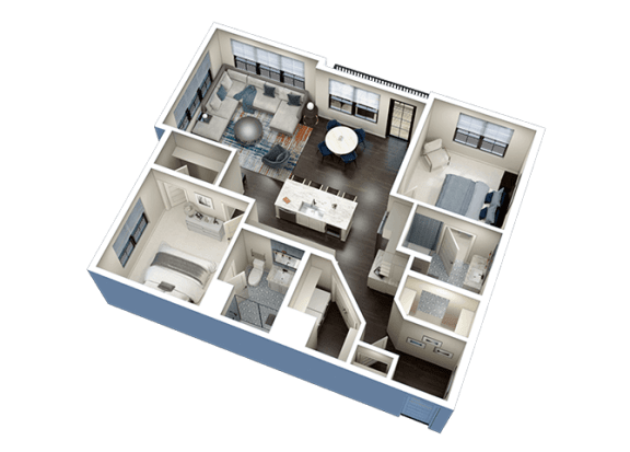 2 Bed 2 Bath C1 Floor Plan at Fairfax, Ohio