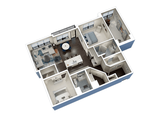 3 Bed 2 Bath C3 Floor Plan at Fairfax, Grandview, OH