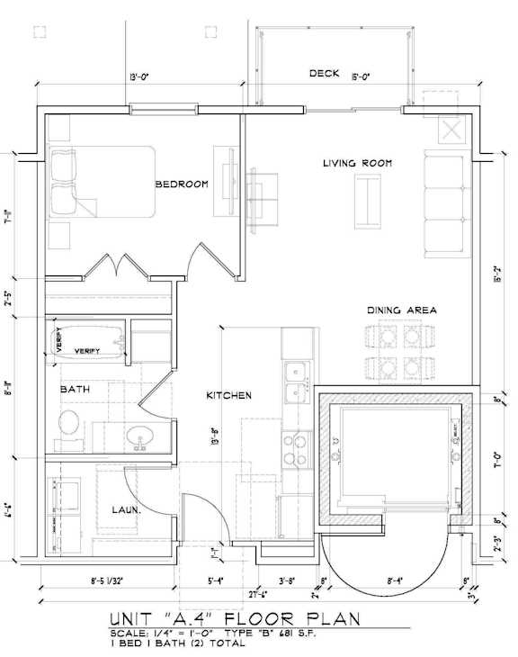A detailed black and white floor plan of a residential unit labeled "A.4".