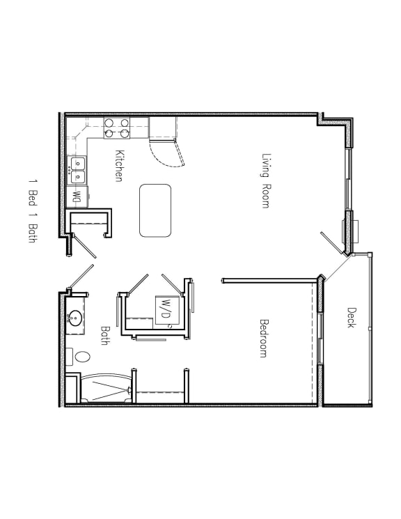 a floor plan of a small house with a bedroom and a living room