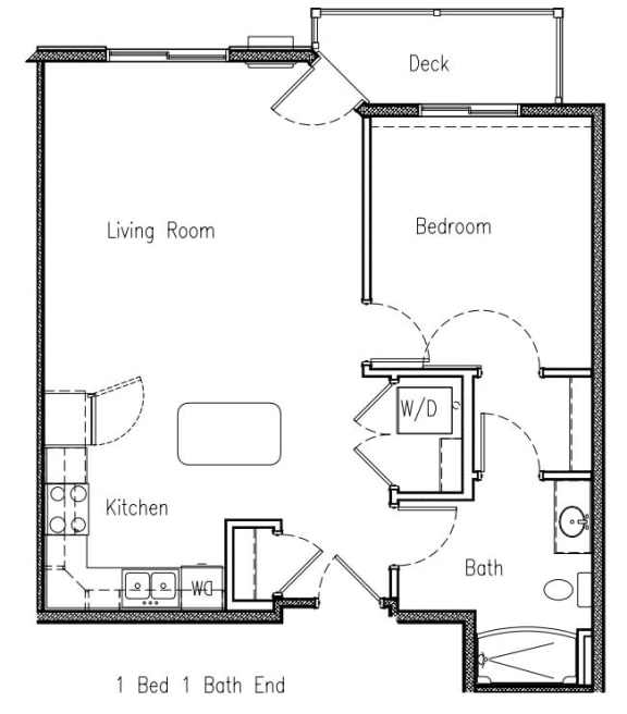 a floor plan of a small house with a bedroom and a living room