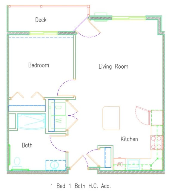 a floor plan of a house with a bedroom and a living room