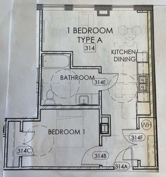 a floor plan of a kitchen and living room