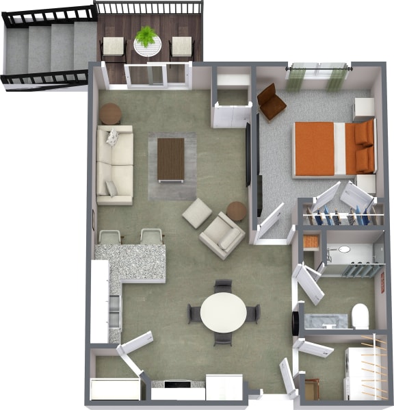 3D floorplan Unit B1