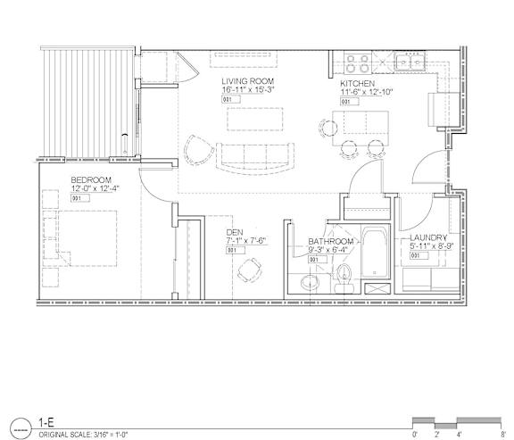 1 Bed 1 Bath + Den