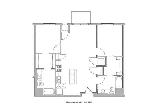 a floor plan of a small house with a bedroom and a living room