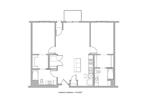 a floor plan of a small house with a bedroom and a living room