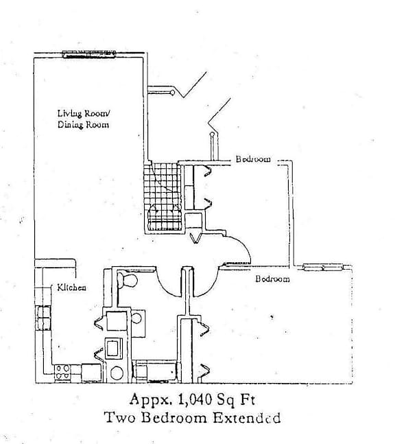 A floor plan of a two bedroom apartment is shown.