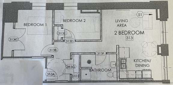 the floor plan of the apartment