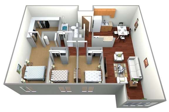 3 bed 1 bath