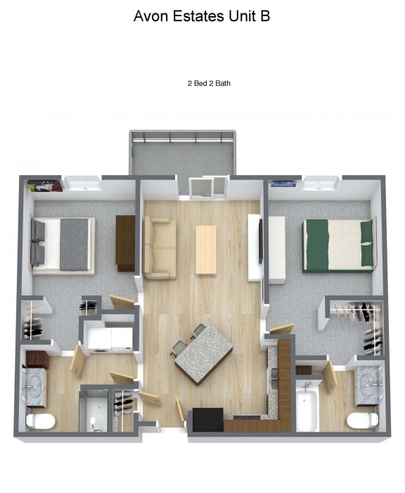 2bd 2 bath 921 SF