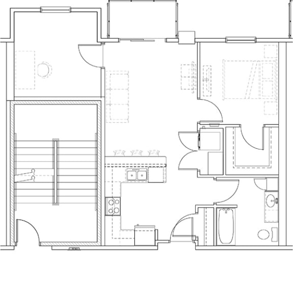 a black and white floor plan of a small house