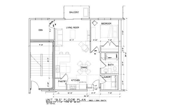 1 Bed 1 Bath + Den