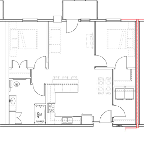 a line drawing of a floor plan of a house
