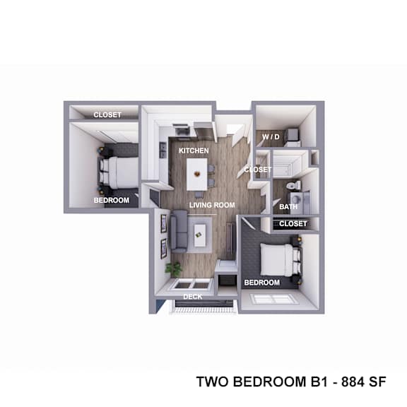 the?mask floor plan two bedroom b1 sf