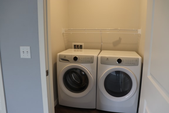 a washer and dryer in a laundry room
