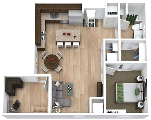a floor plan of a house with a living room and a dining room