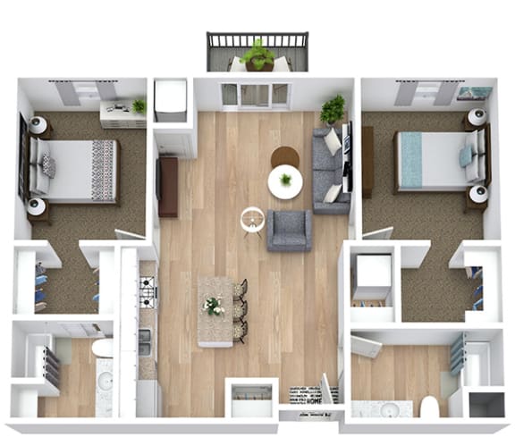 a floor plan of a house with a bedroom and a living room