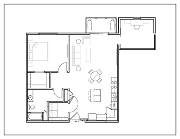 one bed den, 986 sq ft
